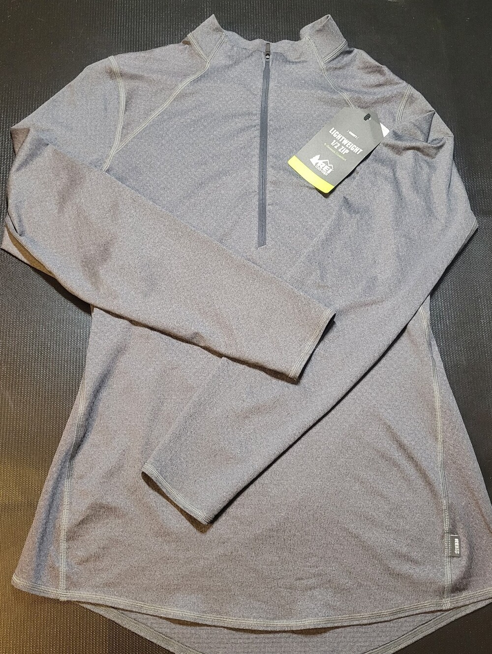 REI Women's Lightweight 1/2 Zip M Medium Asphalt Gray UPF 50 NWT